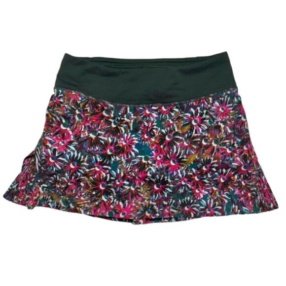 Lululemon Play Off the Pleats Mid-Rise Skirt *Floral Electric/ Rainforest Green - Picture 2 of 13